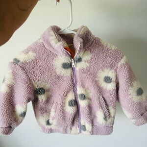 Zara girl flower fleece jacket